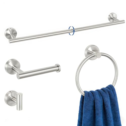 HOMOTEK bathroom hardware set – Brushed Stainless Steel, image 1