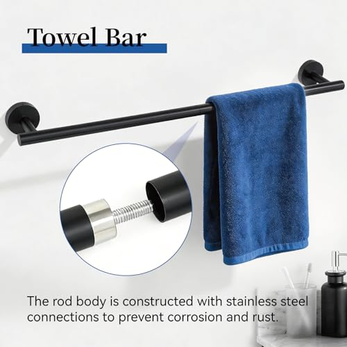 HOMOTEK bathroom hardware set – Matte Black, image 3