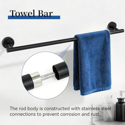 HOMOTEK bathroom hardware set – Matte Black, image 3