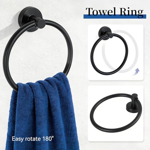 HOMOTEK bathroom hardware set – Matte Black, image 4