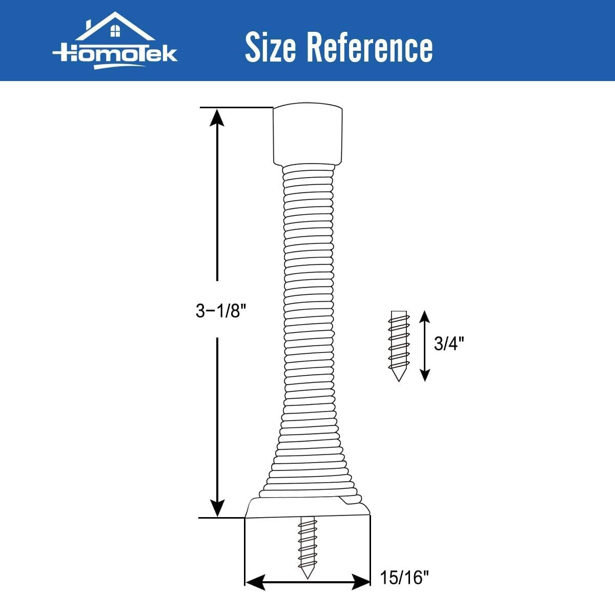 HOMOTEK 3-1/8" Heavy Duty Flexible Spring Door Stops - 1 Pack, Oil Rubbed Bronze, image 5