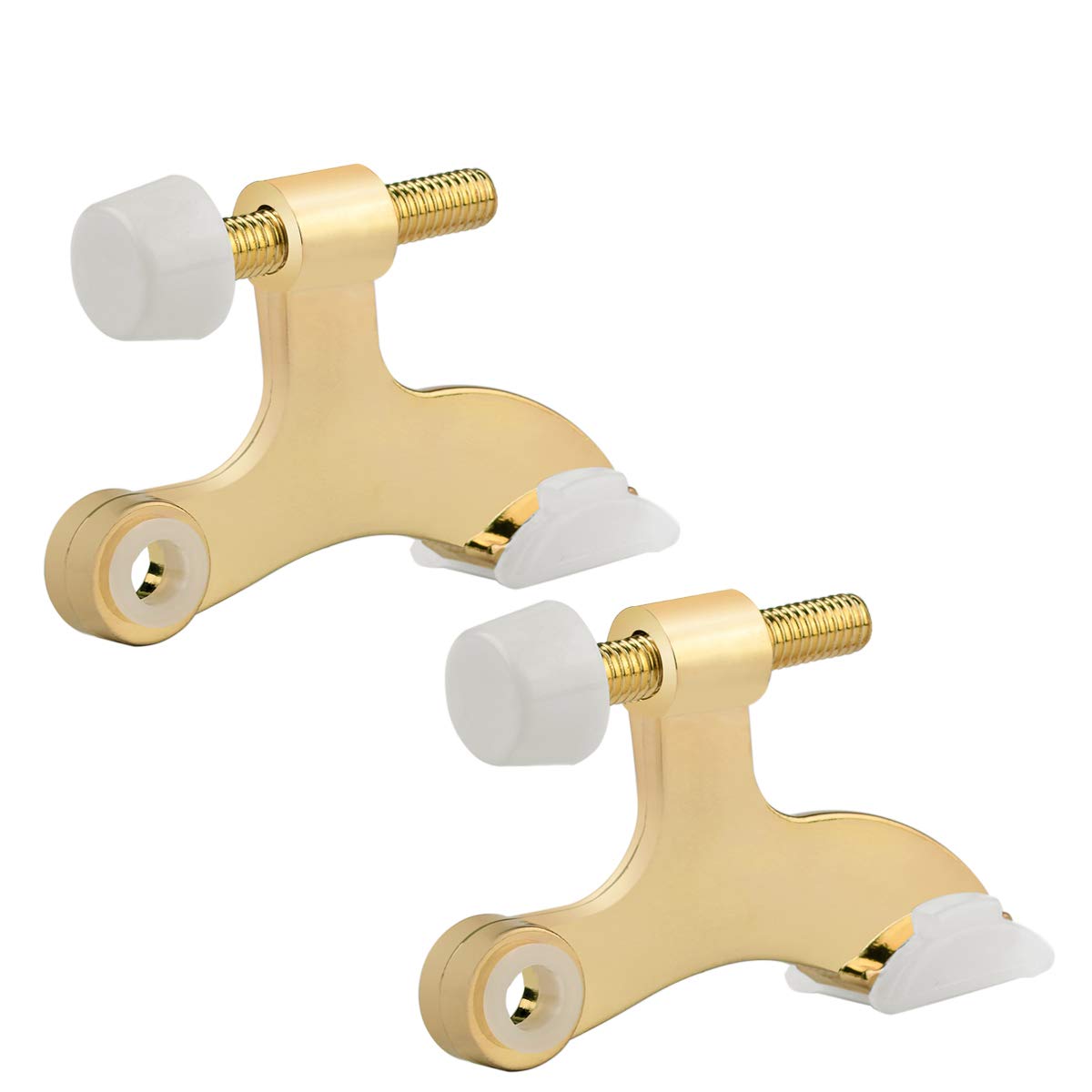 HOMOTEK hinge pin door stopper - 2 Pack - Bright Brass