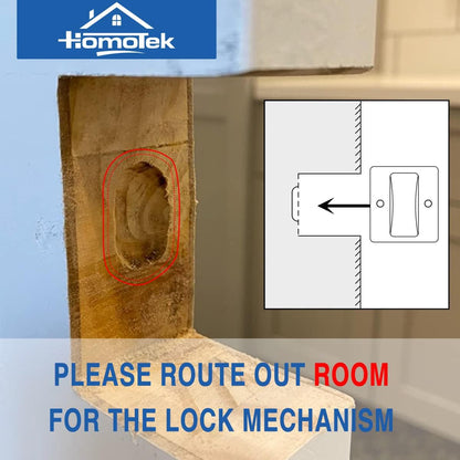 HOMOTEK Privacy Sliding Pocket Door Lock with Pull, 2-3/4 x 2-1/2 in, for 1-3/8 in Doors - 1 Pack, Oil Rubbed Bronze - Image 2