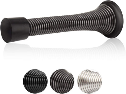HOMOTEK 3-1/8" Heavy Duty Flexible Spring Door Stops - 12 Pack, Oil Rubbed Bronze