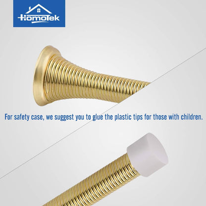 HOMOTEK 3-1/8" Heavy Duty Flexible Spring Door Stops - 12 Pack, Bright Brass, image 4