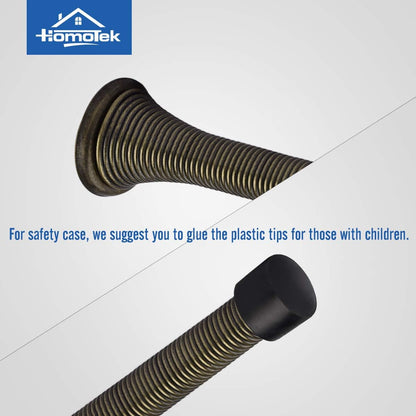 HOMOTEK 3-1/8" Heavy Duty Flexible Spring Door Stops - 12 Pack, Antique Brass, image 3