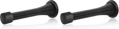HOMOTEK 3-1/8" Heavy Duty Flexible Spring Door Stops - 24 Pack, Black