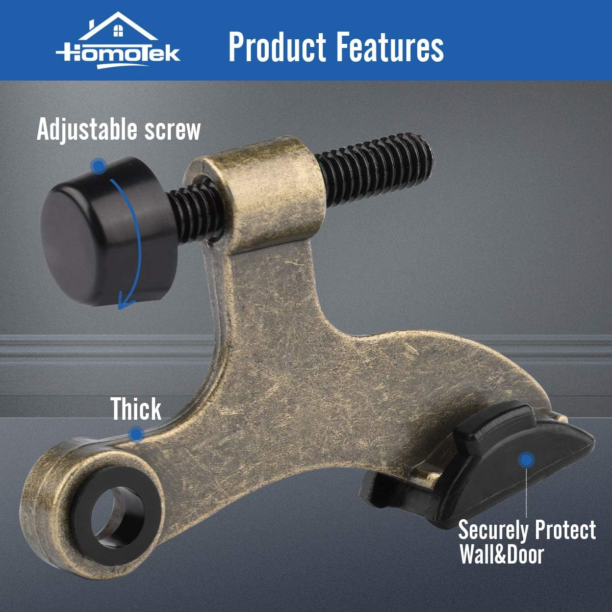 HOMOTEK hinge pin door stopper - 36 Pack - Antique Brass - image 2