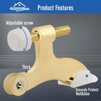 HOMOTEK hinge pin door stopper - 2 Pack - Bright Brass - image 2