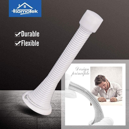 HOMOTEK 3-1/8" Heavy Duty Flexible Spring Door Stops - 1 Pack, White, image 2