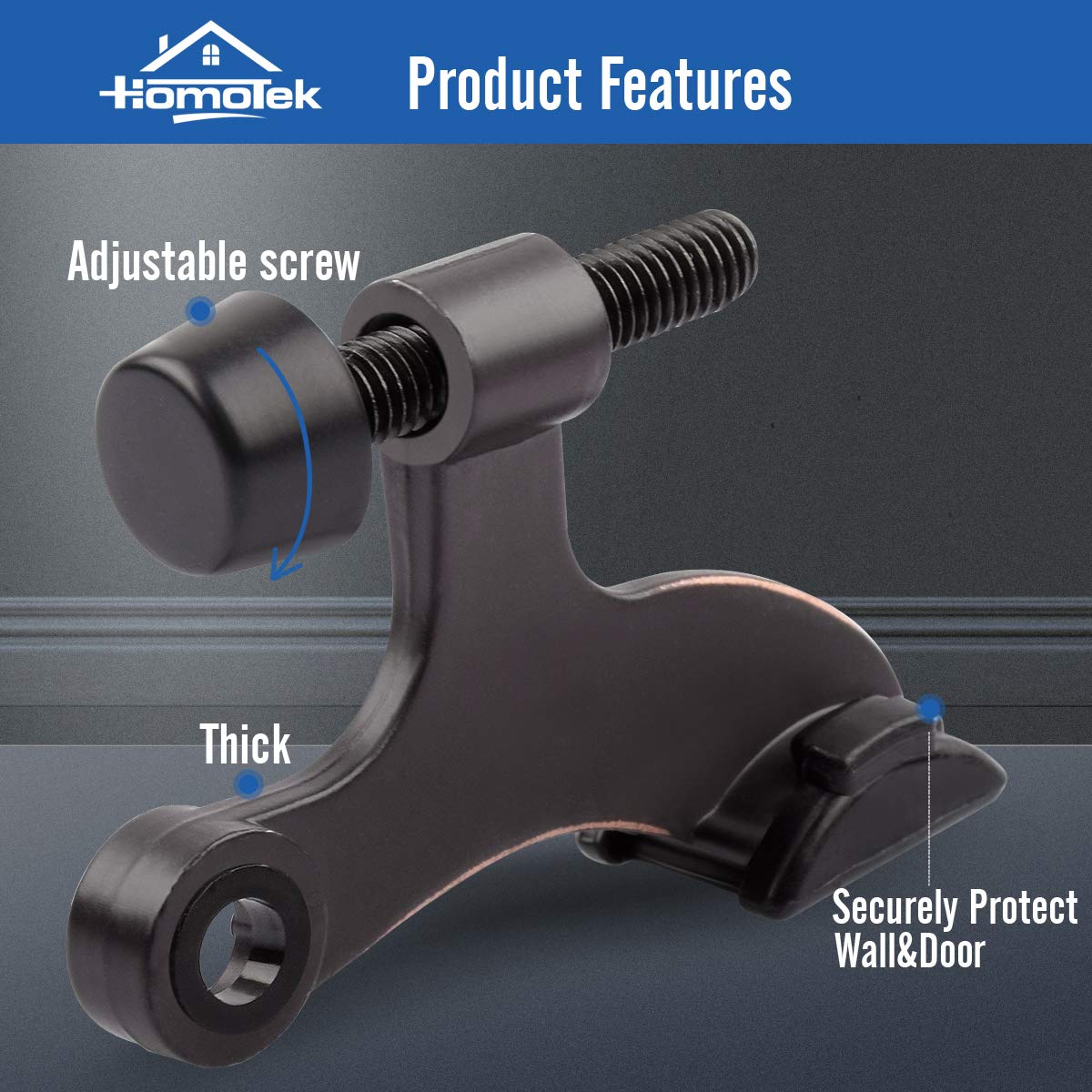 HOMOTEK hinge pin door stopper - 8 Pack - Oil Rubbed Bronze - image 2