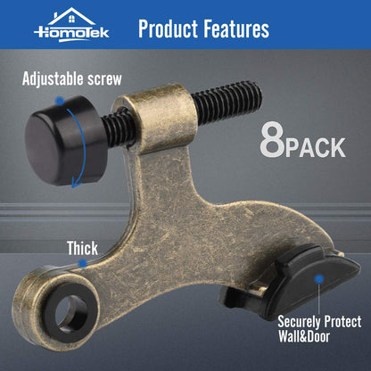 HOMOTEK hinge pin door stopper - 8 Pack - Antique Brass - image 2